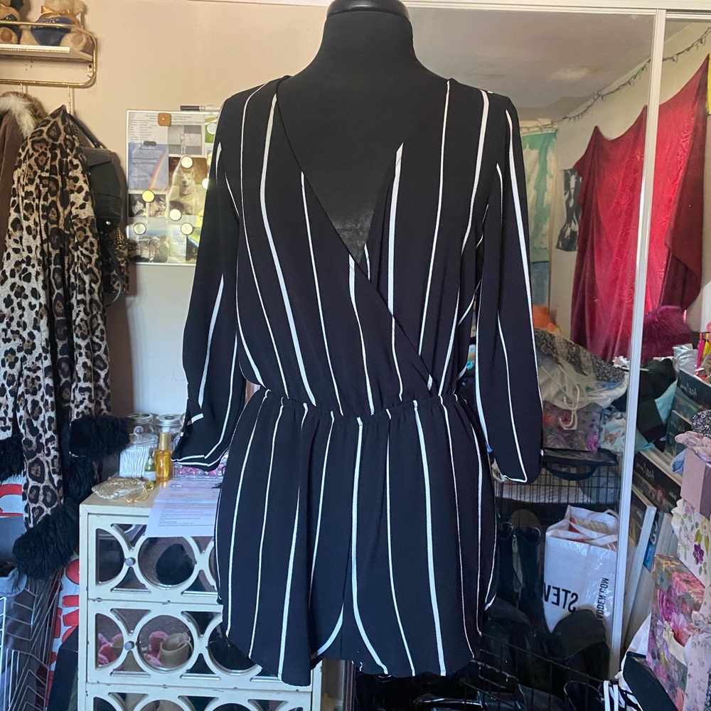 Black & White Striped Romper